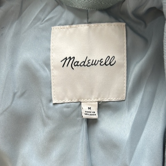 Madewell The Larsen Blazer in Drapeweave Blue Green Jacket Spring Sz M - Picture 12 of 16